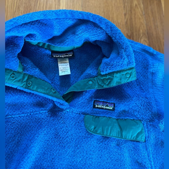 Patagonia Women's Vintage Re-Tool Snap-T Pullover Turquoise/Teal/Green Size L - Picture 2 of 5